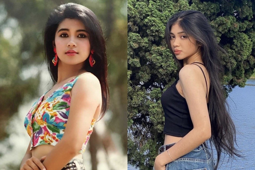 Á hậu Huỳnh Minh Kiên trông giống nữ diễn viên Việt Trinh hồi trẻ đến kỳ lạ