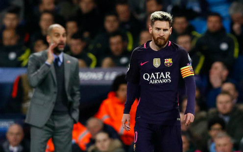 Guardiola và Man City từng đánh bại Barca trên sân Nou Camp ở vòng bảng Champions League mùa trước. Ảnh: Reuters.