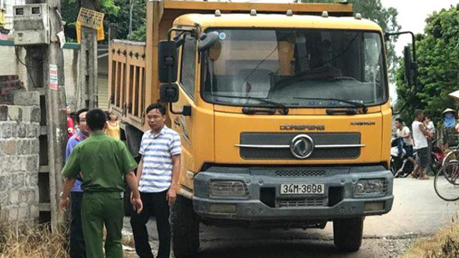 Chiếc xe tải gây ra tai nạn ( ảnh CTV)