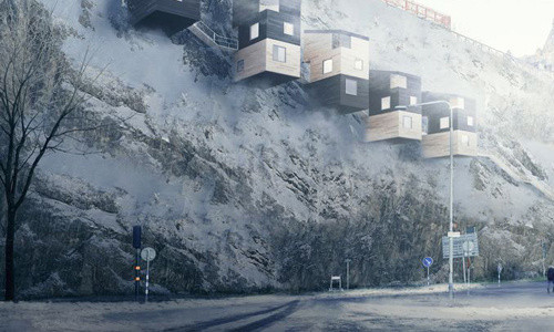 Nhà tổ chim lơ lửng trên vách đá