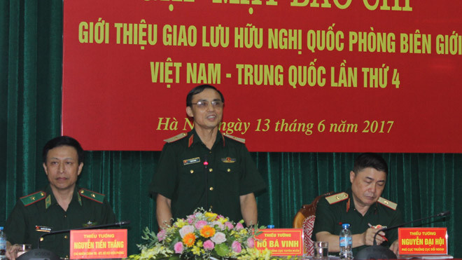 Lãnh đạo Cục Đối ngoại Bộ Quốc phòng, Cục Tuyên huấn - Tổng cục Chính trị QĐND Việt Nam, Cục Chính trị Bộ đội Biên phòng đồng chủ trì cuộc gặp mặt báo chí, chiều 13/6