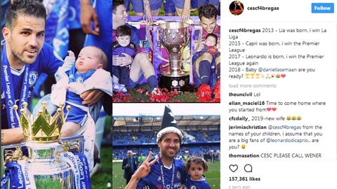 Fabregas và cái duyên thêm con là thêm... chức vô địch