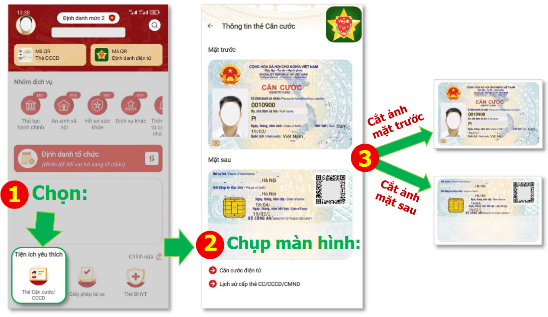 Hướng dẫn chụp ảnh Căn cước trên ứng dụng VNeID.