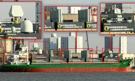Hàng chục ống phóng tên lửa xuất hiện trên tàu thương mại của Trung Quốc