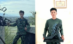 Chàng lính trẻ chế tác kỳ quan giấy Origami giữa thao trường