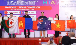 Việt Nam xếp hạng 4 Giải Vô địch Trí nhớ Thế giới lần thứ 34, tiếp tục đăng cai mùa giải sau