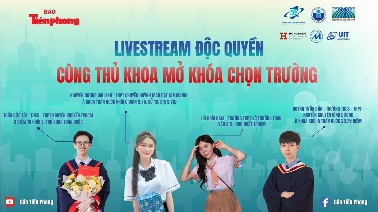 Các thủ khoa, á khoa sẽ chia sẻ hành trình ôn luyện, bí quyết chọn ngành, chọn trường phù hợp với năng lực và đam mê – những điều mà không phải sách vở hay trung tâm luyện thi nào cũng có thể cung cấp. livetream-thu-khoa-1153.png