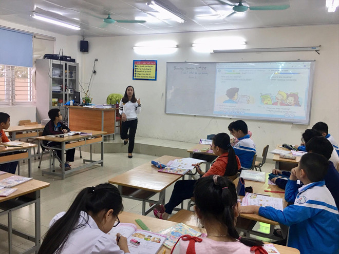 Một tiết học tiếng Anh của học sinh tiểu học 