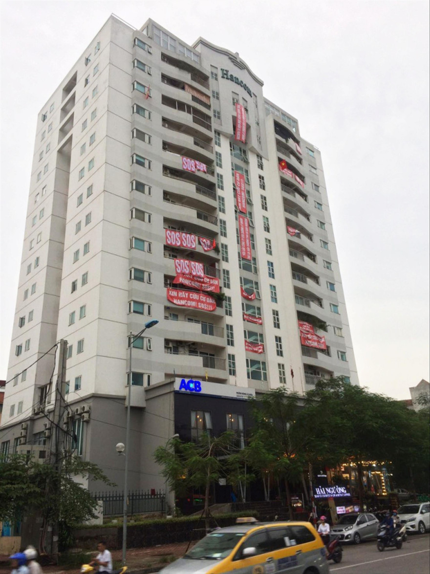  Cư dân Khu nhà ở Hancom căng băng rôn kêu cứu cơ quan chức năng 
