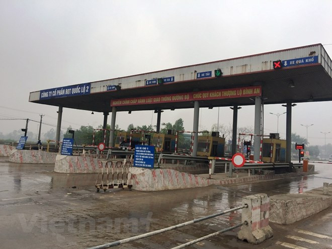 Trạm thu phí BOT Quốc lộ 2 đoạn Nội Bài-Vĩnh Yên. (Ảnh: Việt Hùng/Vietnam+)