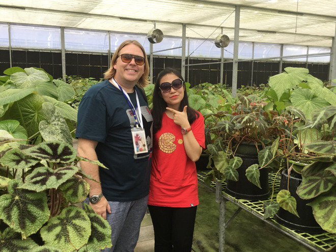 Hoàng Trang tại hội nghị Hoa quốc tế tổ chức ở Đài Loan, tháng 10/2017. Ảnh: NVCC