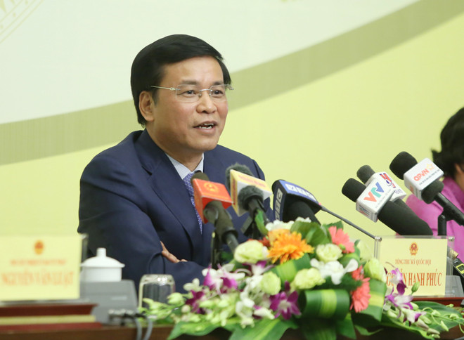 Văn phòng Quốc hội họp báo trước kỳ họp. Ảnh: như ý