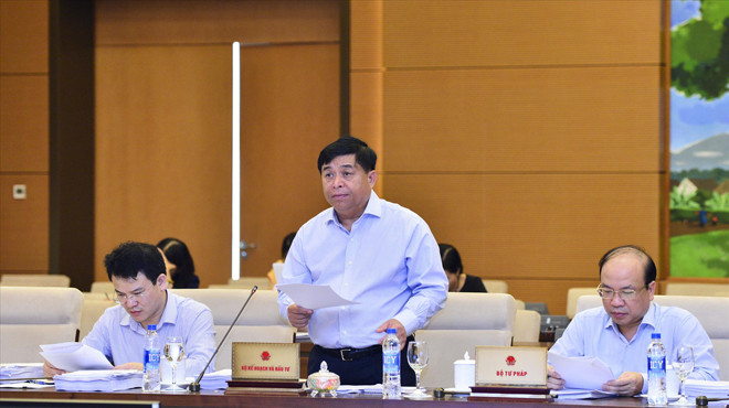 Bộ trưởng Bộ KH&ĐT Nguyễn Chí Dũng tại buổi làm việc. Ảnh: Như Ý 