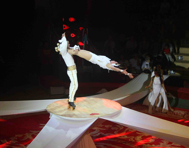 Một tiết mục dự thi Cuộc thi tài năng diễn viên xiếc toàn quốc 2018 