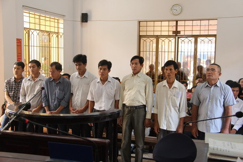 Các bị cáo tại phiên tòa