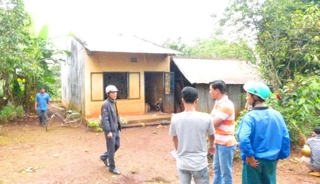 Ngôi nhà nơi xảy ra vụ việc đau lòng.