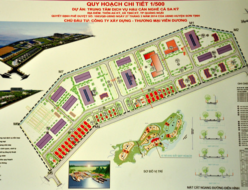 Trung tâm dịch vụ hậu cần nghề cá Sa Kỳ được quy hoạch chi tiết 1/500 chuẩn bị xây dựng. Ảnh: Trí Tín.