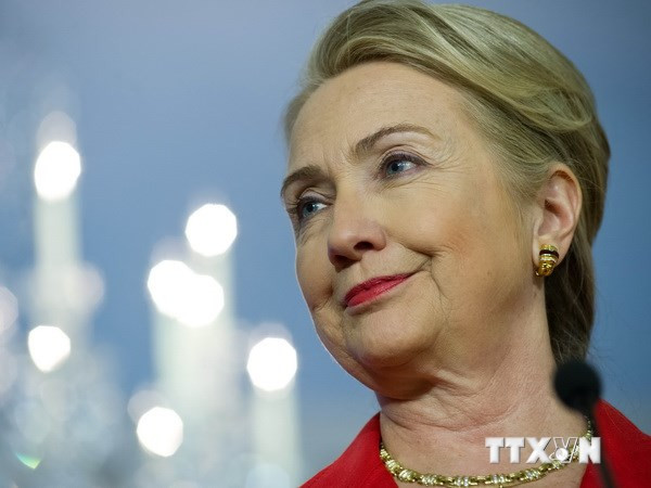 Cựu Ngoại trưởng Mỹ Hillary Clinton. Ảnh: TTXVN