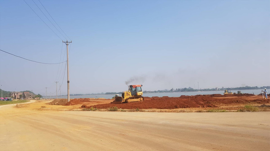 Gần 7ha hồ chứa nước phục vụ nông nghiệp bị san phẳng Ảnh: M.Đ 