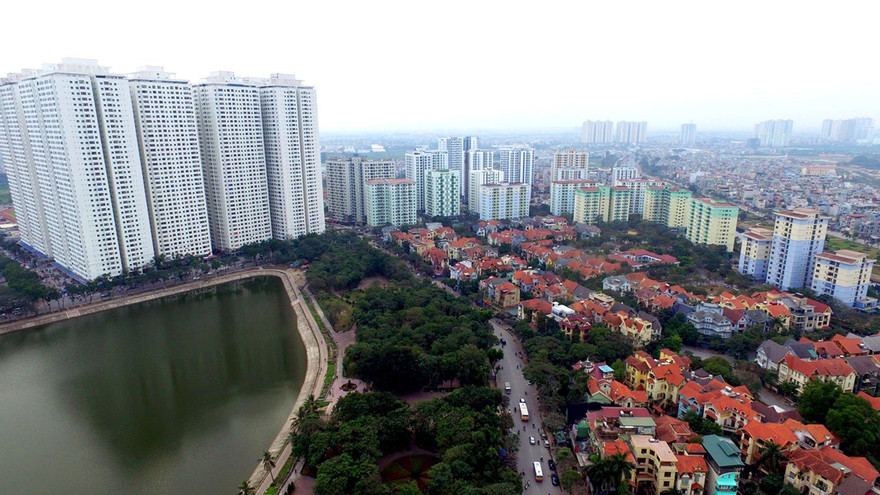 Khu đô thị Tây Nam hồ Linh Đàm quy hoạch 6 ô đất xây dựng trường học, tuy nhiên đến nay mới chỉ có 1 công trình trường tiểu học hoàn thành Ảnh: Hồng Vĩnh