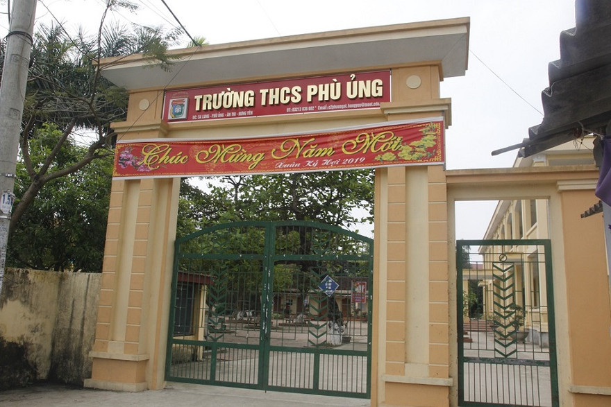 Trường THCS Phù Ủng, nơi xảy ra sự việc đáng tiếc 