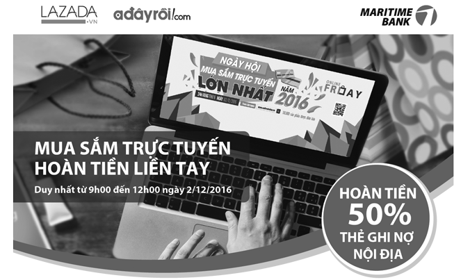 MaritimeBank hoàn tiền cho khách mua sắm qua thẻ