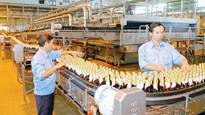 Dây chuyền sản xuất của Sabeco. Ảnh: Cao Thăng.