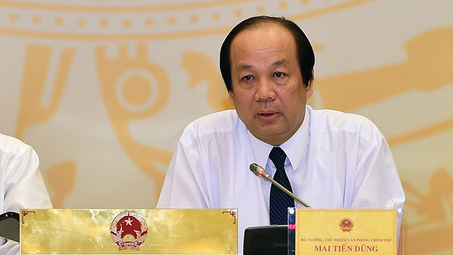 Theo Bộ trưởng, Chủ nhiệm Văn phòng Chính phủ Mai Tiến Dũng, trong vụ việc Trịnh Xuân Thanh, tổ chức, cá nhân nào vi phạm tới đâu, kỷ luật của Đảng, pháp luật Nhà nước sẽ xử lý tới đó. Ảnh: TTXVN.