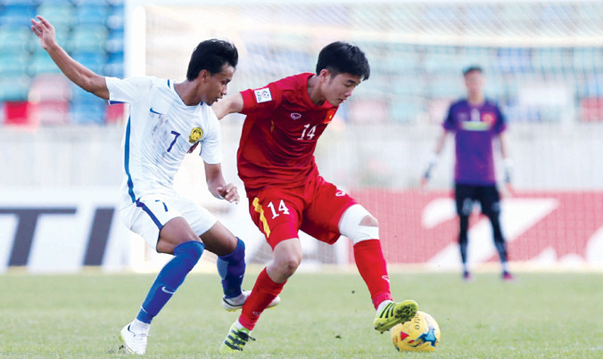 Theo đánh giá của lãnh đạo CLB HAGL, Văn Thanh là cầu thủ có mùa giải ấn tượng hơn trong năm nay so với Xuân Trường. Ảnh: VSI.