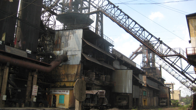 Một góc lò cao của Nhà máy luyện gang Thái Nguyên. Ảnh nguồn Báo Công Thương.