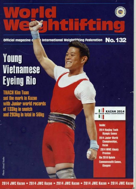 Thạch Kim Tuấn lên bìa tạp chí Cử tạ thế giới