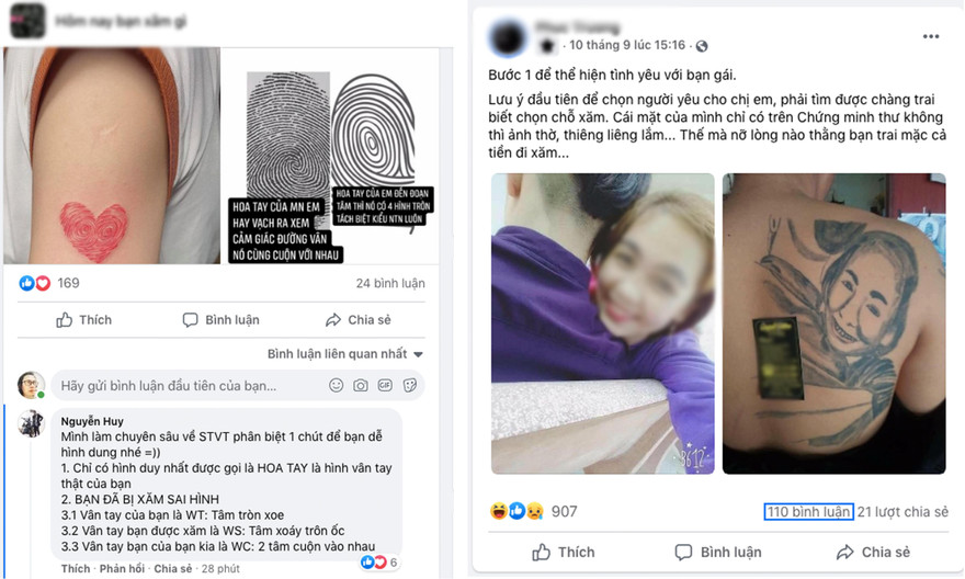 Những câu chuyện “dở khóc dở cười” vì xăm sai hình vân tay; hình xăm xấu được chia sẻ trên một diễn đàn