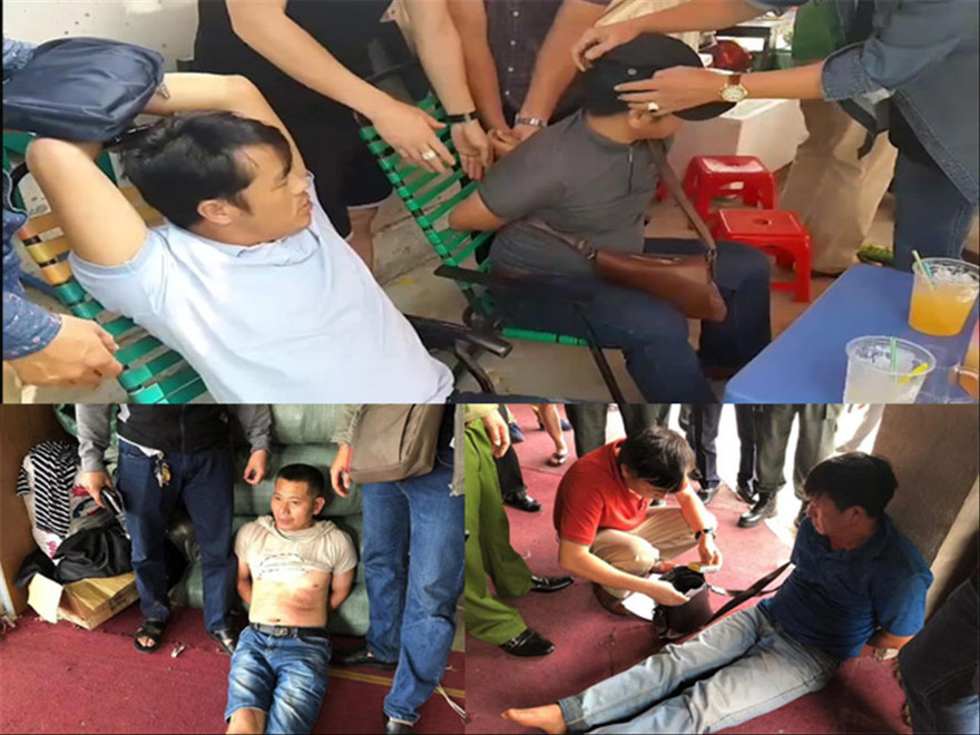 Các đối tượng trong đường dây ma túy xuyên quốc gia do ông trùm Wu Heshan tổ chức cầm đầu Ảnh: Văn minh