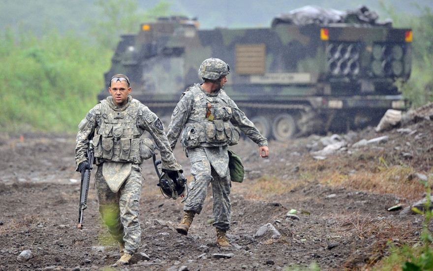 Lính Mỹ trong một cuộc tập trận trên biên giới Hàn Quốcảnh: Al Jazeera