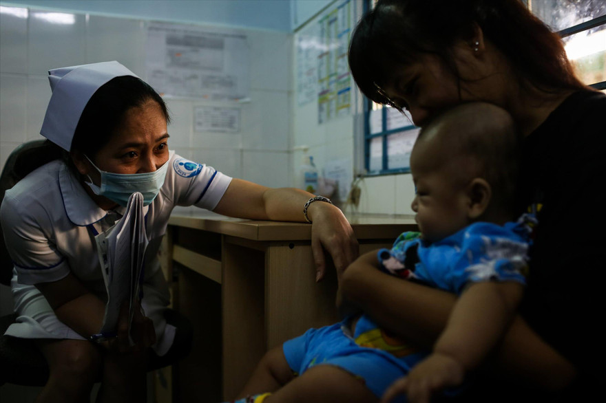 Mỗi ngày BV Nhi đồng 1 tiếp nhận khoảng 5.000 bệnh nhi đến khám bệnh ảnh: YN 