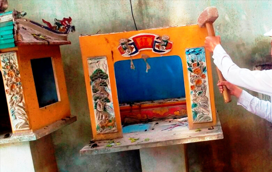 Nơi thờ tự truyền thống bị thành viên “hội thánh” đập phá trái thuần phong, đạo lý 