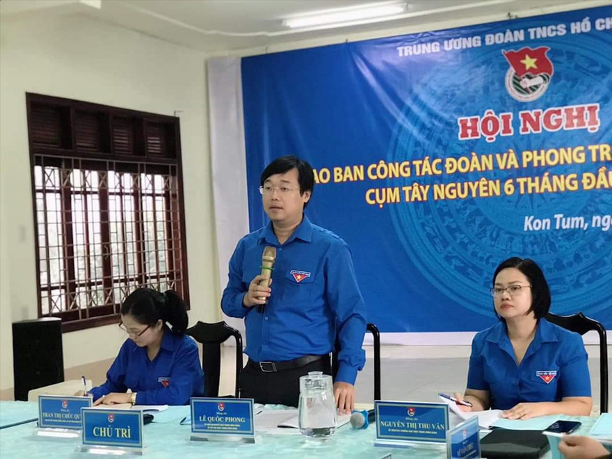 Bí thư thứ nhất Trung ương Đoàn Lê Quốc Phong phát biểu tại Hội nghị