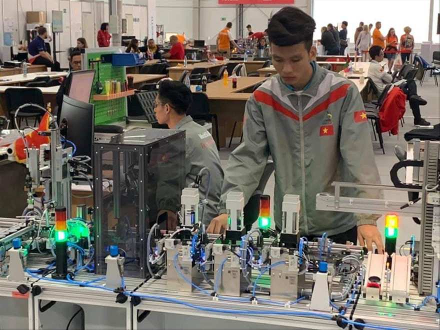 Nguyễn Văn Hưng tại Kỳ thi tay nghề thế giới lần thứ 45 năm 2019, tại NgaẢnh: NVCC