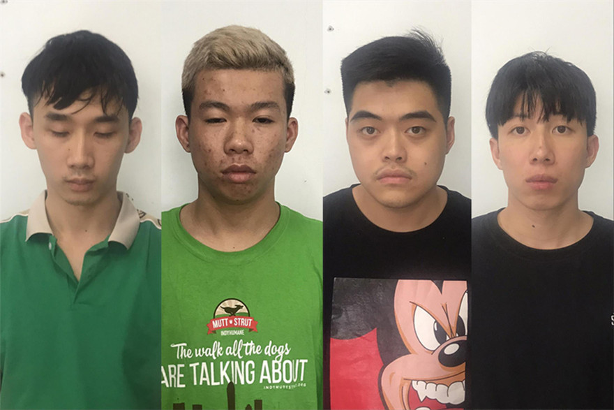 Từ trái sang đối tượng Hùng, Thành, Thịnh, Hoàng AnhẢnh: Y.H