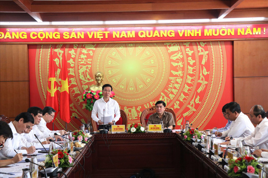 Ông Võ Văn Thưởng phát biểu tại buổi làm việc