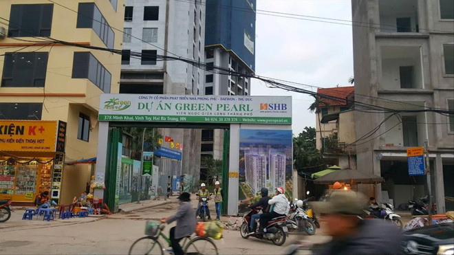 Chủ đầu tư dự án Green Pearl (378 Minh Khai, Hà Nội) điều chỉnh bớt diện tích cây xanh. Ảnh: Ngọc Mai