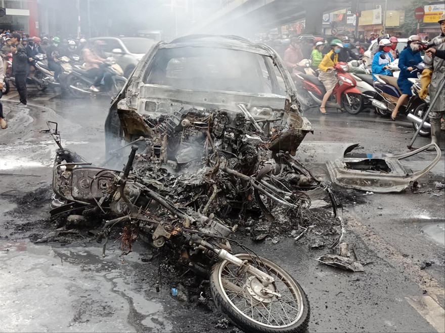 Hiện trường vụ tai nạn. Ảnh: Công Minh