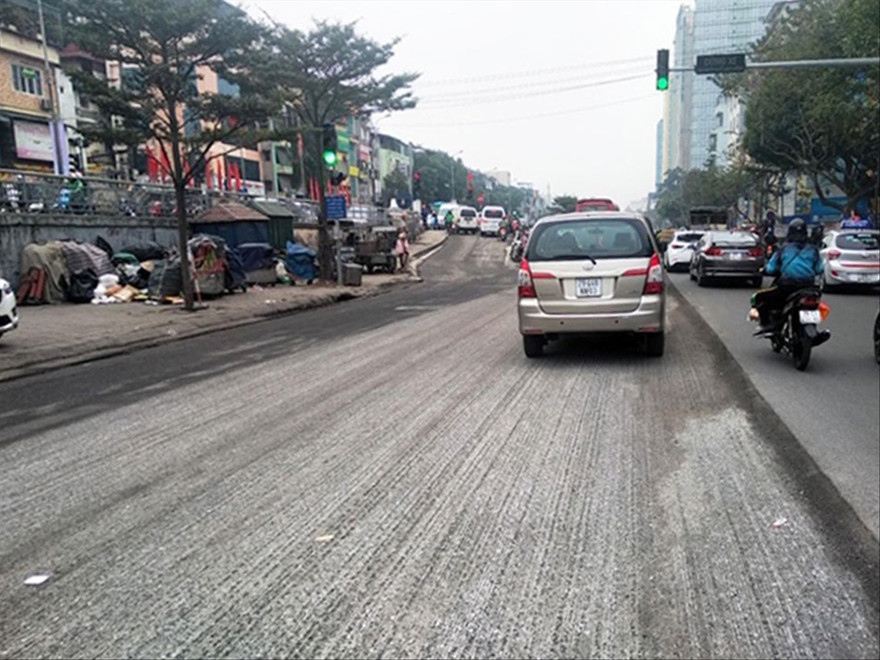 Đào đường trên phố Trần Khánh Dư (quận Hoàn Kiếm, Hà Nội)