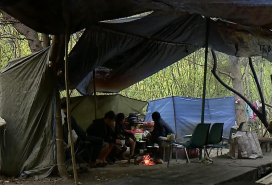 Một bãi ém quân trong rừng của người Việt ở Pháp