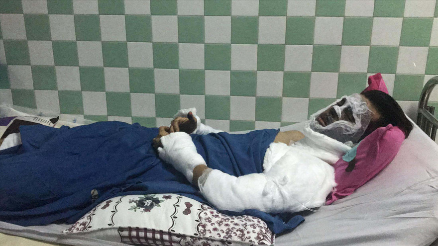 Anh Nghiêm tại Bệnh viện Đà Nẵng. Ảnh: T.T