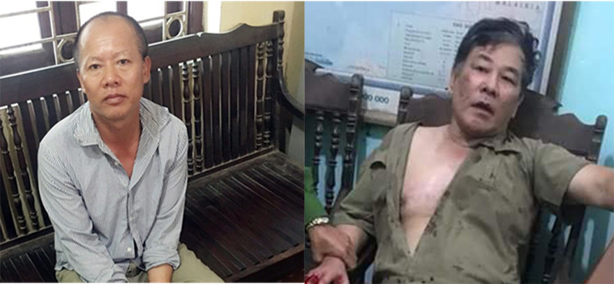 Đối tượng Nguyễn Văn Đông (trái) và Bùi Xuân Hồng