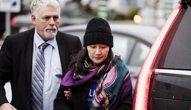 Bà Mạnh Vãn Châu được bảo lãnh tại ngoại tại Canada . Ảnh:Getty Images