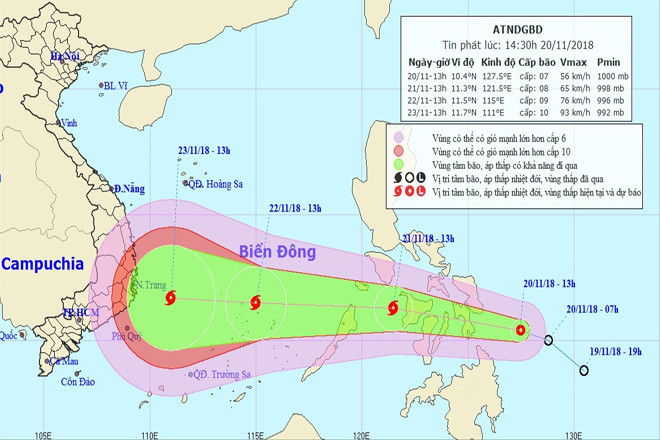 Bão số 9 khả năng sẽ gây mưa lớn cho khu vực miền Trung và Tây Nguyên 