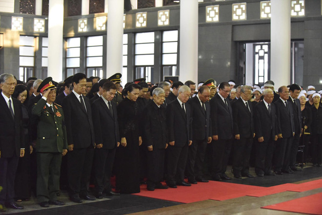 Lãnh đạo, nguyên lãnh đạo Đảng, Nhà nước viếng nguyên Tổng Bí thư Đỗ Mười ​ Ảnh: Như Ý