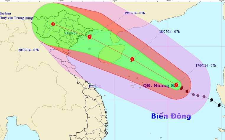 Bão số 2 cách Hoàng Sa khoảng 390 km